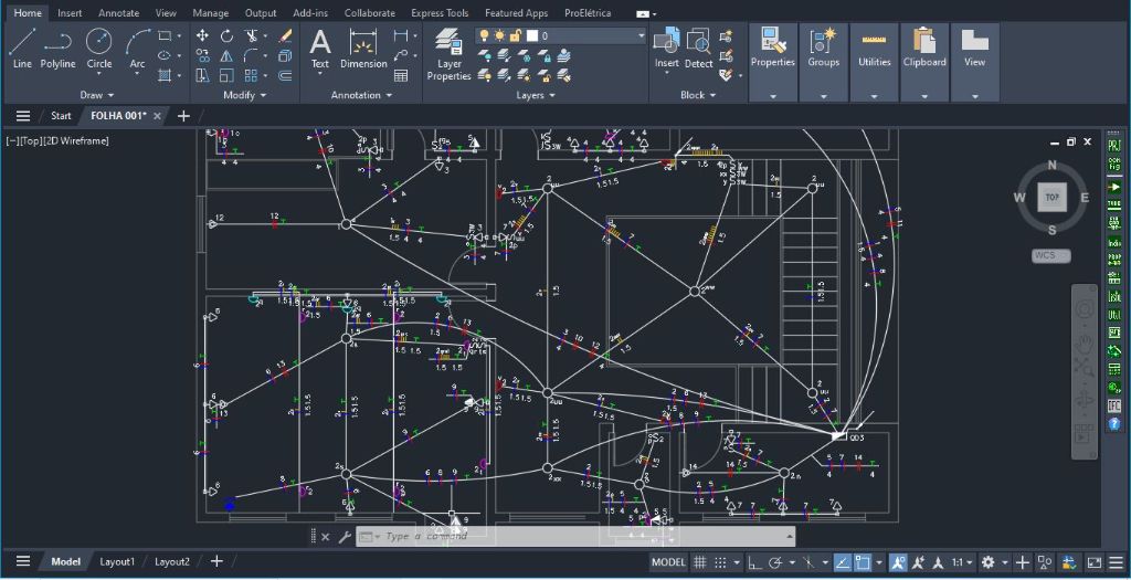 Projeto Elétrico Residencial Completo — AutoCAD